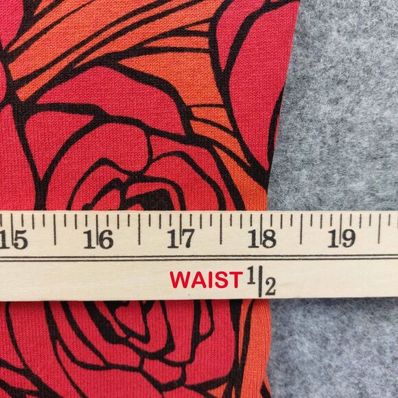 Harold's Sweater Womens Sz L Orange Red Floral Silk Blend Button Up Cardigan - Picture 5 of 9